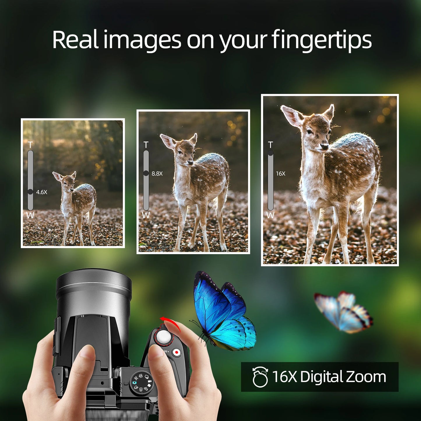 NBD 64MP Digital Camera for Photography, 4K Vlogging Camera with 3’’ Flip Screen,16X Digital Zoom,2 Batteries, 32GB TF Card